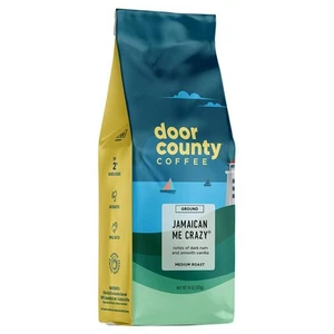 Door County Coffee Jamaican Me Crazy Sabor Medio Tostado | Bolsa de 10 oz | Groun... - Imagen 1 de 9
