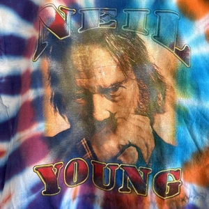 VTG Neil Young & Crazy Horse Tie Dye T Shirt Mens Size XL - Picture 1 of 14