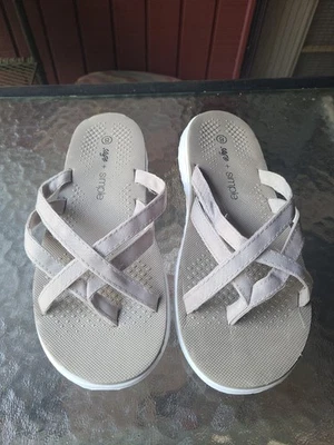 women's Sag+Simple sandals size 8 gray cushioned sole double strap comfortable - Image 1 of 4