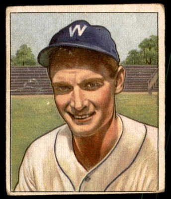 1950 Bowman #17 SID HUDSON Washington Senators  VG  (Tiny Wrinkles)  SP  Low # - Image 1 of 2