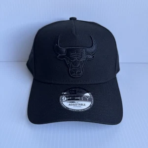 NWT New Era Chicago Bulls A-Frame Black 9Forty Adjustable Snapback Hat Cap - Picture 1 of 9