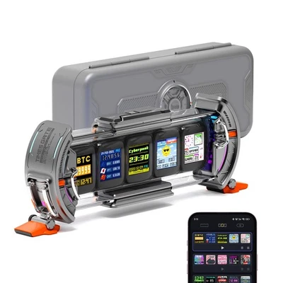 Times Gate - Cyberpunk Gaming Setup Digital Alarm Clock, Smart APP, WiFi Conn... - Image 1 of 4