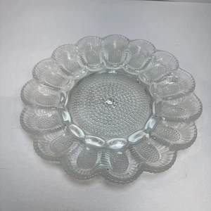 Vintage Indiana Glass Hobnail Deviled Egg Plate Relish And Egg Plate Clear 11” - Picture 1 of 7