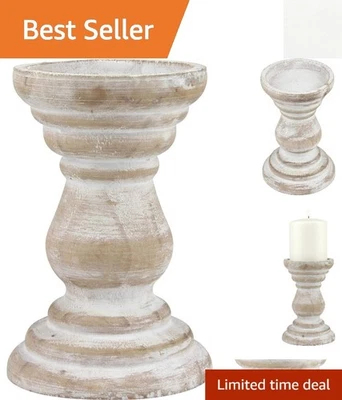 Distressed Vintage Seaside Candle Holder for Dining or Coffee Table Centerpiece - Image 1 of 4