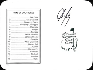Tarjeta de puntuación Aaron Baddeley auténtica firmada PGA Masters con certificado autografiado A0013 - Imagen 1 de 2