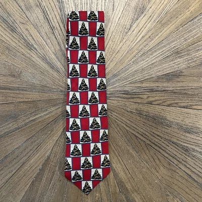 Claybrooke Navidad Novedad Hombre Corbata Cuello Árboles de Navidad 100% Seda Foto 1 de 4