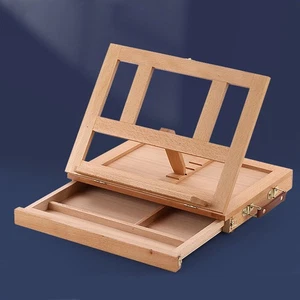 Massivholz Künstler Schreibtisch Tisch Staffelei Box Aufbewahrung Schublade Kunst Farbe Zeichnung Zubehör - Bild 1 von 19