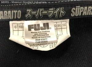 Suparaito Fuji Kimono Unisex Black 2pc Jiu Jitsu Uniform - Size C2 - Picture 1 of 4