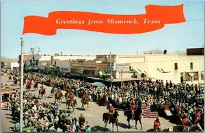 SHAMROCK, Texas Postcard "Will Rogers Range Riders" St. Patrick's Day Parade - Picture 1 of 2