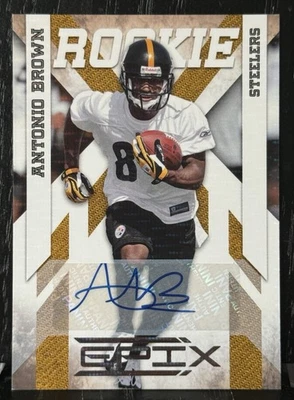 2010 Panini Epix Antonio Brown Rookie Auto 011/499 #107 - Image 1 of 2