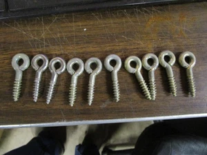 10 NOS Antico 1/4" X 2" Lag Legno Vite Chiusura Occhiello Chiusura Porta Cancello ecc USA - Foto 1 di 3