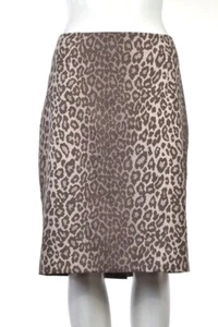 Rachel Roy Rock Größe 14 Elfenbein Lila Tiermotiv Bleistift Leinen Knielang - Bild 1 von 5