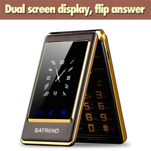For Satrend A15 Keyboard Mobile Phone Flip Dual Screen 3.0"GSM 2 SIM Telephone - Picture 1 of 15