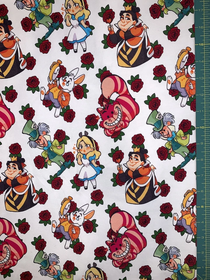 Alice in Wonderland Custom Fabric Fat Quarter 18”x28” Cotton Spandex - Image 1 of 1