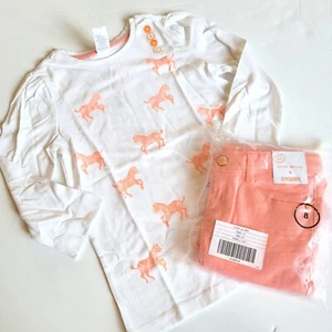 Gymboree Girls 8 Animal Party Sparkle Zebra Shirt Zipper Ankle Pants Set NWT - Picture 1 of 3
