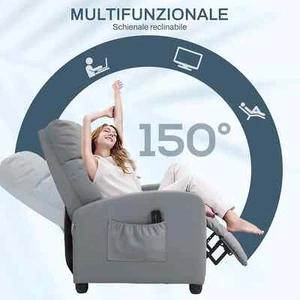 HOMCOM Poltrona Relax Massaggiante con Telecomando e 8 Programmi, Reclinazione e - Foto 1 di 10