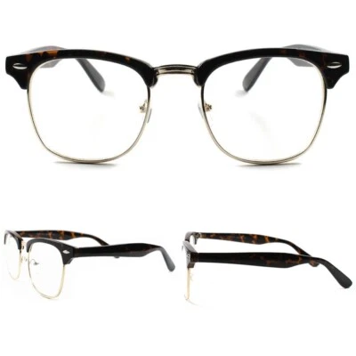 Retro Moda Hombres Mujeres Lente Transparente Tortuga Vintage Gafas Tortuga Foto 1 de 4