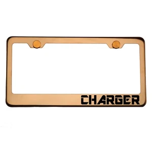 Rose Gold License Plate Frame CHARGER Laser Engraved Aluminum Screw Cap - Bild 1 von 8