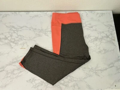 BCG Athletic Crop Stretch Leggings Women’s Plus Size 1X Gray Peach Pull Up B2 - Image 1 of 4