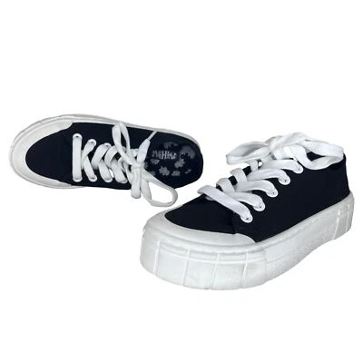 Mad Love Fran Women's Black White Lace Up Canvas Sneaker Shoes Size 7 - Image 1 of 4