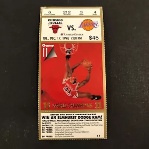 Michael Jordan Kobe Bryant First Game NBA Basketball Ticket Stub - Dec. 17, 1996 - Picture 1 of 4