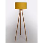 Yellow Wooden Tripod Floor Lamp