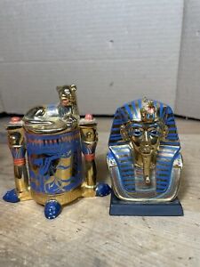 New Listing2 Franklin Mint Figurines:King Tut Tutankhamen Funerary Mask & Unguent Container