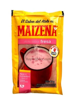 Paquete de 6 bebidas de maíz con sabor a fresa/fresa Maizena hace 5 tazas 47 gr/1,6 oz Foto 1 de 2