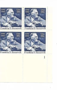 US STAMPS PRESIDENT ROOSEVELT (FDR) MINT PLATE BLOCK - Picture 1 of 1