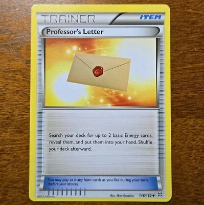*ERROR CARD* - Professor's Letter 146/162 - Black Dot Miscut - Pokémon TCG LP - Image 1 of 4