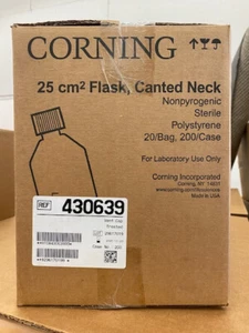 Corning 430639 25cm2 Flask Canted Neck Nonpyrogenic Sterile Polystyrene 200/Case - Picture 1 of 4