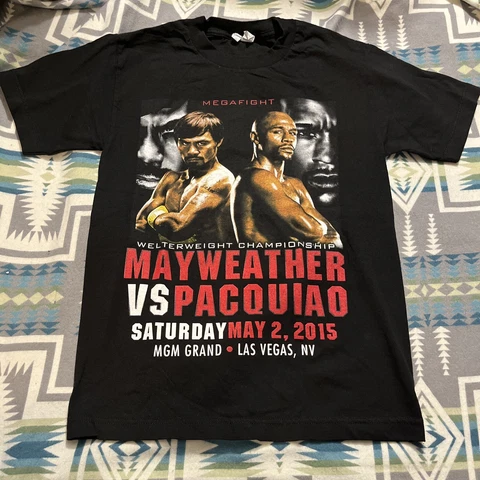 Vintage 2015 Mayweather vs Pacquiao boxing shirt S New Boxing Match Fight Boxer Cover