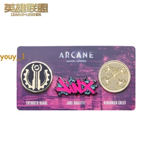 League of Legends LOL Arcane Season 2 Official Badge Pin Set Brooch Pendant - Picture 1 of 12