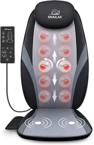 Snailax Sedile Massaggiante Shiatsu Massaggiatore Schiena Con Calore Seduta Mass - Imagen 1 de 12