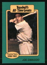 Joe DiMaggio 1987 All Time Greats #NNO Baseball Card