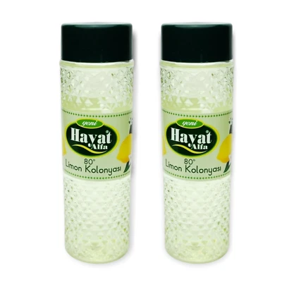 80% Alkohol 2x 400ml Hayat Alfa Kölnisch Wasser Eau de Cologne Limon Kolonyat
