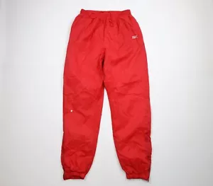 Vintage 90s Asics Mens Size Large Distressed Spell Out Lined Joggers Pants Red - Picture 1 of 14