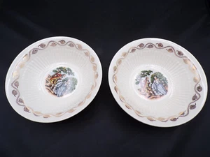 2 USA Vintage Royal China Early American 22k Gold Trim Cereal Bowls 6-3/8" F25 - Picture 1 of 8