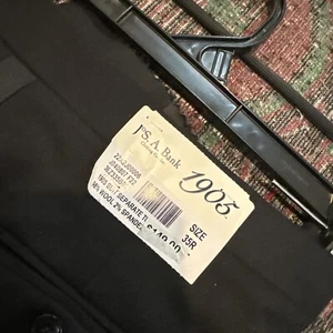 Jos A Bank Men's Black Tuxedo Pants 30 R Wool,Stripe On The Side Retails $150 - Picture 1 of 10