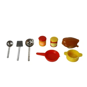 Vintage 60er Jahre Puppenhaus Miniaturen Türkei Braten Urlaub 8 Stück Hongkong - Bild 1 von 13