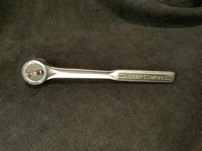 Vintage Craftsman -V- 1/2" Drive Round Head Ratchet Fine Tooth Thumb Wheel 44977 - Image 1 of 4