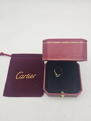 Anillo Cartier Vintage Oro 18 Ct Damas 3.26gr Diamante Talla L/M Con Caja  Foto 1 de 4
