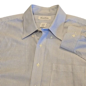 Brooks Brothers Men’s 17½-33 Blue & White Striped Original Polo Dress Shirt - Picture 1 of 14