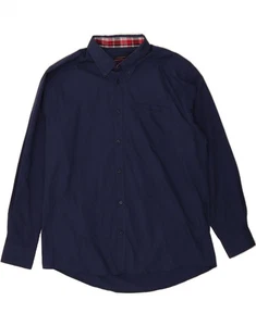 PIERRE CARDIN Mens Regular Fit Shirt 4XL Navy Blue Polyester DO06 - Picture 1 of 3