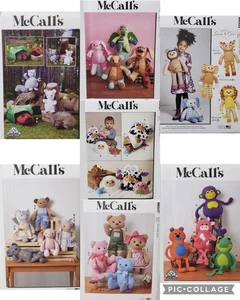 McCalls UNCUT! U-PICK! Plüsch Stofftiere Schnittmuster - Bild 1 von 15