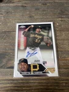 YERRY De Los SANTOS 2023 Topps Chrome Update #RA-YDS Auto Rookie RC Pirates - Picture 1 of 3