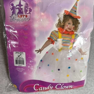 RUBIES LET'S PRETEND Youth Candy Clown Halloween Costume Dress Up Size Small 4-6 - Picture 1 of 8