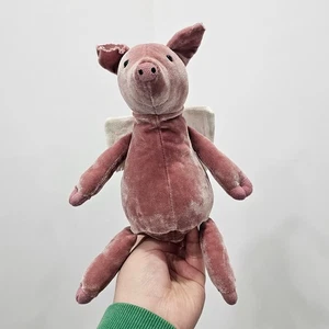 Jellycat Flying Piggy Might Flying Wings Rosa Terciopelo Aplastado RASGADO Blanco - Imagen 1 de 6