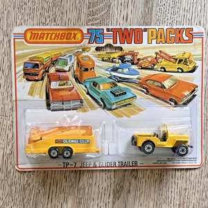 Matchbox Superfast 75 "Two Packs" TP-7 Jeep & Glider Trailer Lesney, New in Pack - Picture 1 of 12