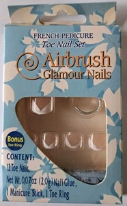 French Pedicure Toe Nail Set Airbrush Glamour Nails NIP - Picture 1 of 2